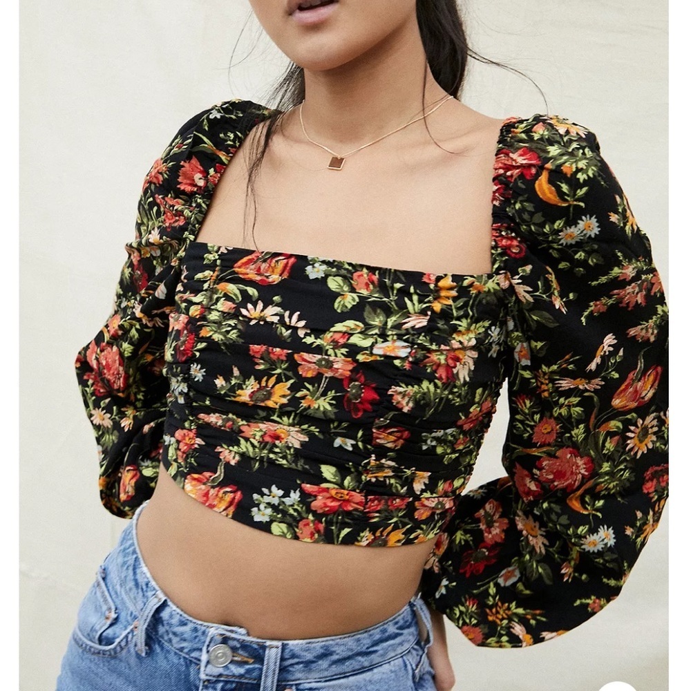 Urban Outfitters Bambi Ruched Crop Top
